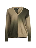 Cashmere Dip-Dyed V-Neck Sweater