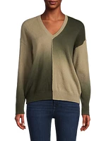 Cashmere Dip-Dyed V-Neck Sweater