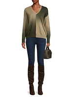 Cashmere Dip-Dyed V-Neck Sweater