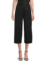 Jacquard Wide-Leg Crop Pants