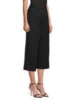 Jacquard Wide-Leg Crop Pants