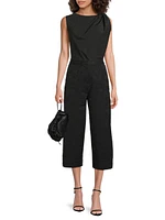 Jacquard Wide-Leg Crop Pants