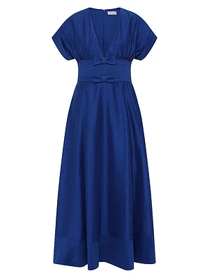Cera V-Neck Bow Midi-Dress