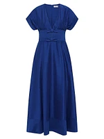 Cera V-Neck Bow Midi-Dress