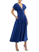 Cera V-Neck Bow Midi-Dress