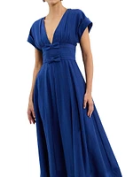 Cera V-Neck Bow Midi-Dress