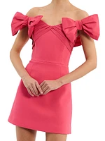 Posey Bow Off-The-Shoulder Minidress