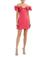 Posey Bow Off-The-Shoulder Minidress