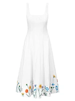 Wells Embroidered Midi-Dress