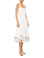 Wells Embroidered Midi-Dress