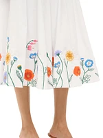 Wells Embroidered Midi-Dress