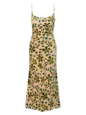 Dianna Floral Burnout Midi-Slipdress