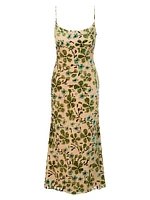 Dianna Floral Burnout Midi-Slipdress
