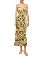 Dianna Floral Burnout Midi-Slipdress