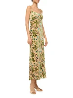 Dianna Floral Burnout Midi-Slipdress