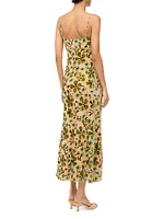 Dianna Floral Burnout Midi-Slipdress
