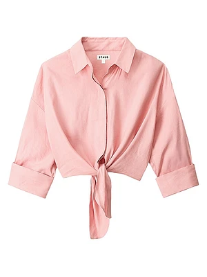Lisa Tie-Front Linen Top