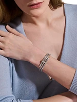 Spear Sterling Silver, 14K Yellow Gold & 0.23 TCW Diamond Flexible Cuff