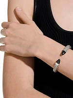 Spear Sterling Silver & Black Onyx Flexible Cuff