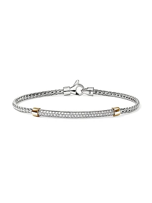JH Essentials Sterling Silver, 14K Yellow Gold & 0.60 TCW Diamond Bracelet
