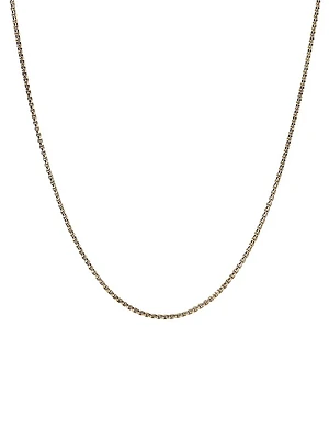 14K Yellow Gold Box Chain Necklace/1.6MM