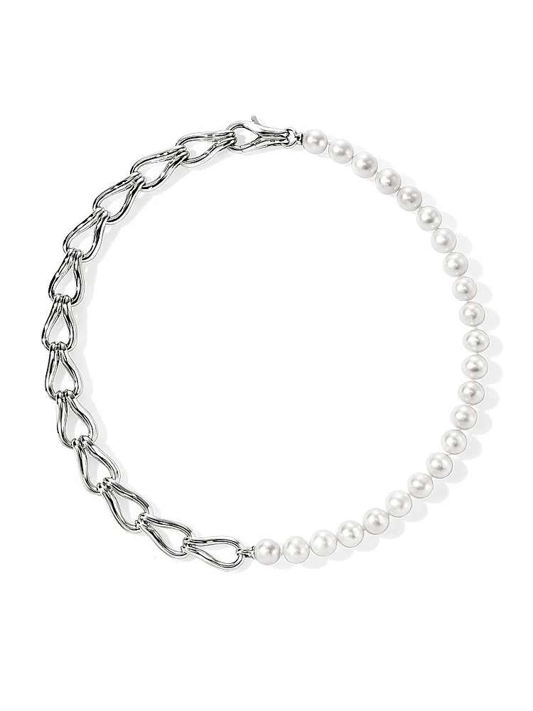 Surf Sterling Silver & Cultured Freshwater Pearl Necklace