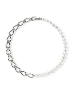 Surf Sterling Silver & Cultured Freshwater Pearl Necklace