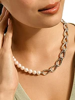 Surf Sterling Silver & Cultured Freshwater Pearl Necklace