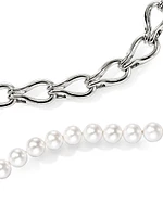 Surf Sterling Silver & Cultured Freshwater Pearl Necklace