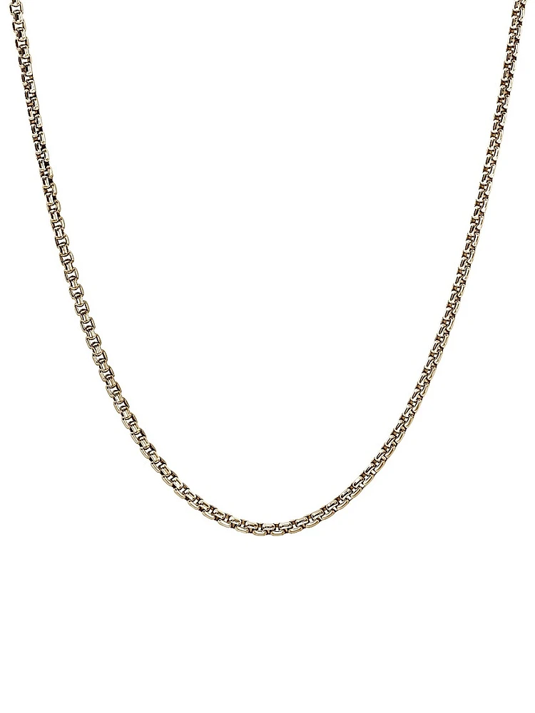 14K Yellow Gold Box Chain Necklace/2.7MM