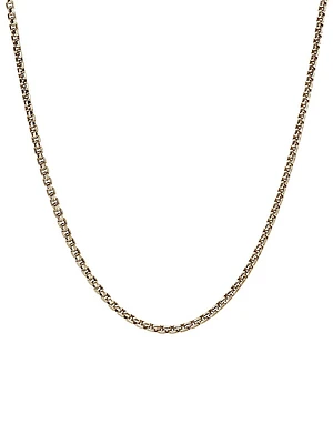 14K Yellow Gold Box Chain Necklace/2.7MM