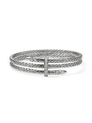 Spear Sterling Silver & 0.23 TCW Diamond Cuff