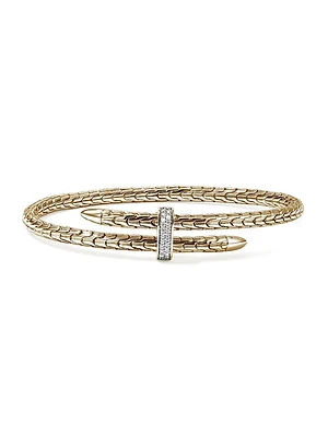 Spear 14K Yellow Gold & TCW Diamond Flexible Cuff