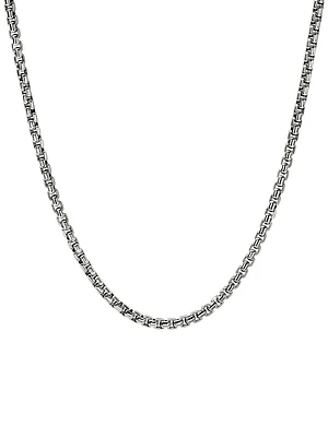 Sterling Silver Box Chain Necklace/3.7MM