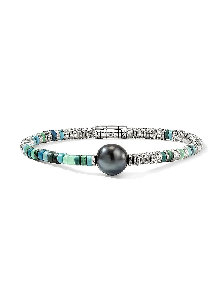 Sterling Silver & Mixed-Media Beaded Bracelet