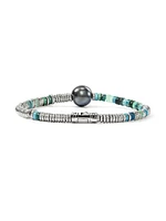 Sterling Silver & Mixed-Media Beaded Bracelet
