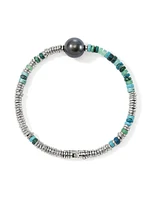 Sterling Silver & Mixed-Media Beaded Bracelet
