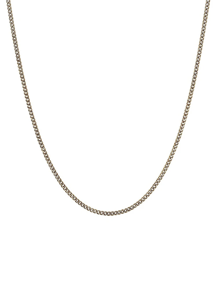14K Yellow Gold Curb Chain Necklace/2.1MM