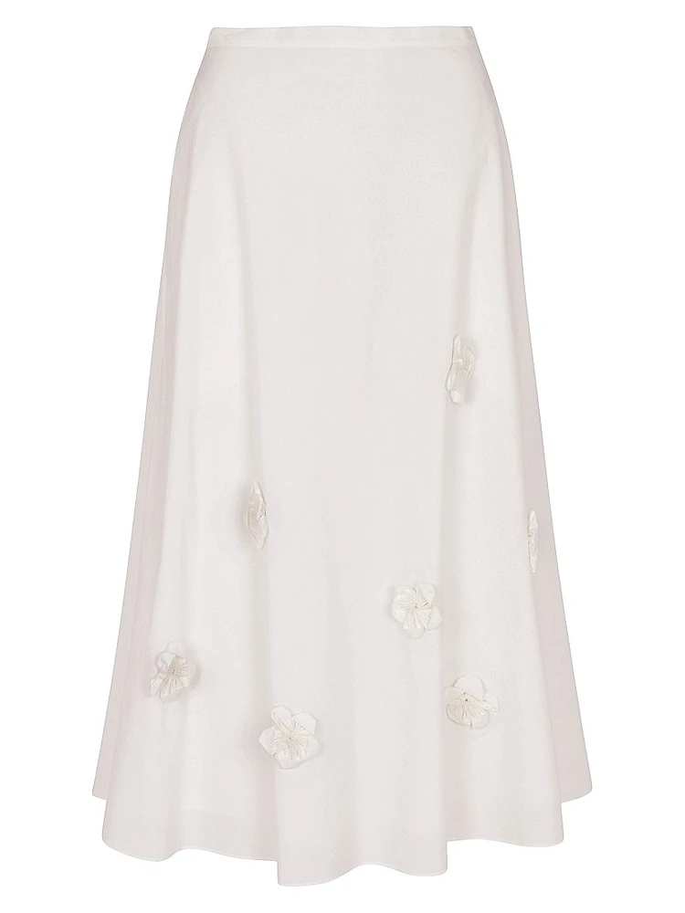 Priya Cotton Poplin Midi-Skirt