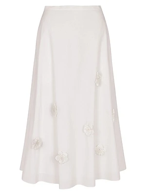 Priya Cotton Poplin Midi-Skirt