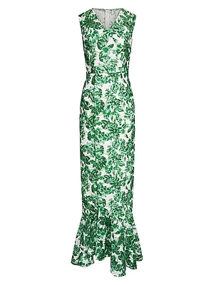 Juniper Floral Lace Column Gown
