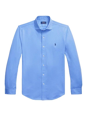 Jersey Spread-Collar Shirt