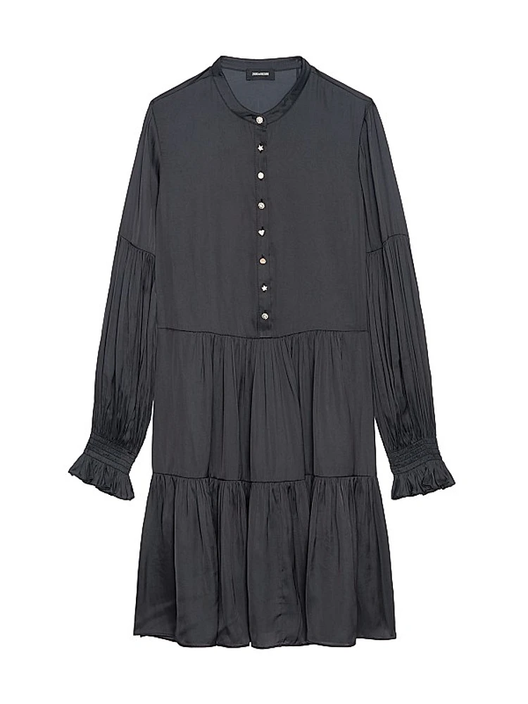 Randy Satin Tiered Minidress