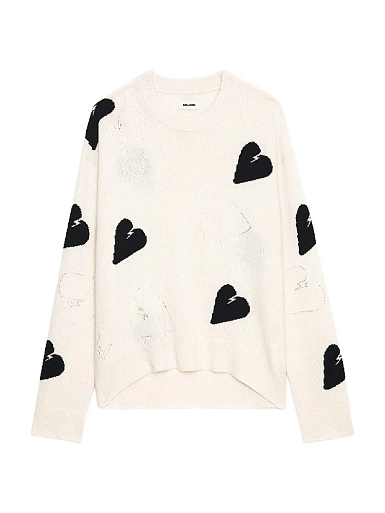 Markus Rhinestone Hearts Sweater