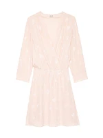 Rucas Flash Heart Jacquard Silk Minidress