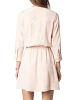 Rucas Flash Heart Jacquard Silk Minidress