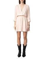 Rucas Flash Heart Jacquard Silk Minidress