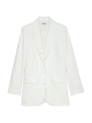 Viva Strass Embellished Peak Lapel Blazer