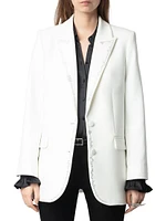 Viva Strass Embellished Peak Lapel Blazer