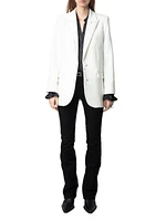 Viva Strass Embellished Peak Lapel Blazer